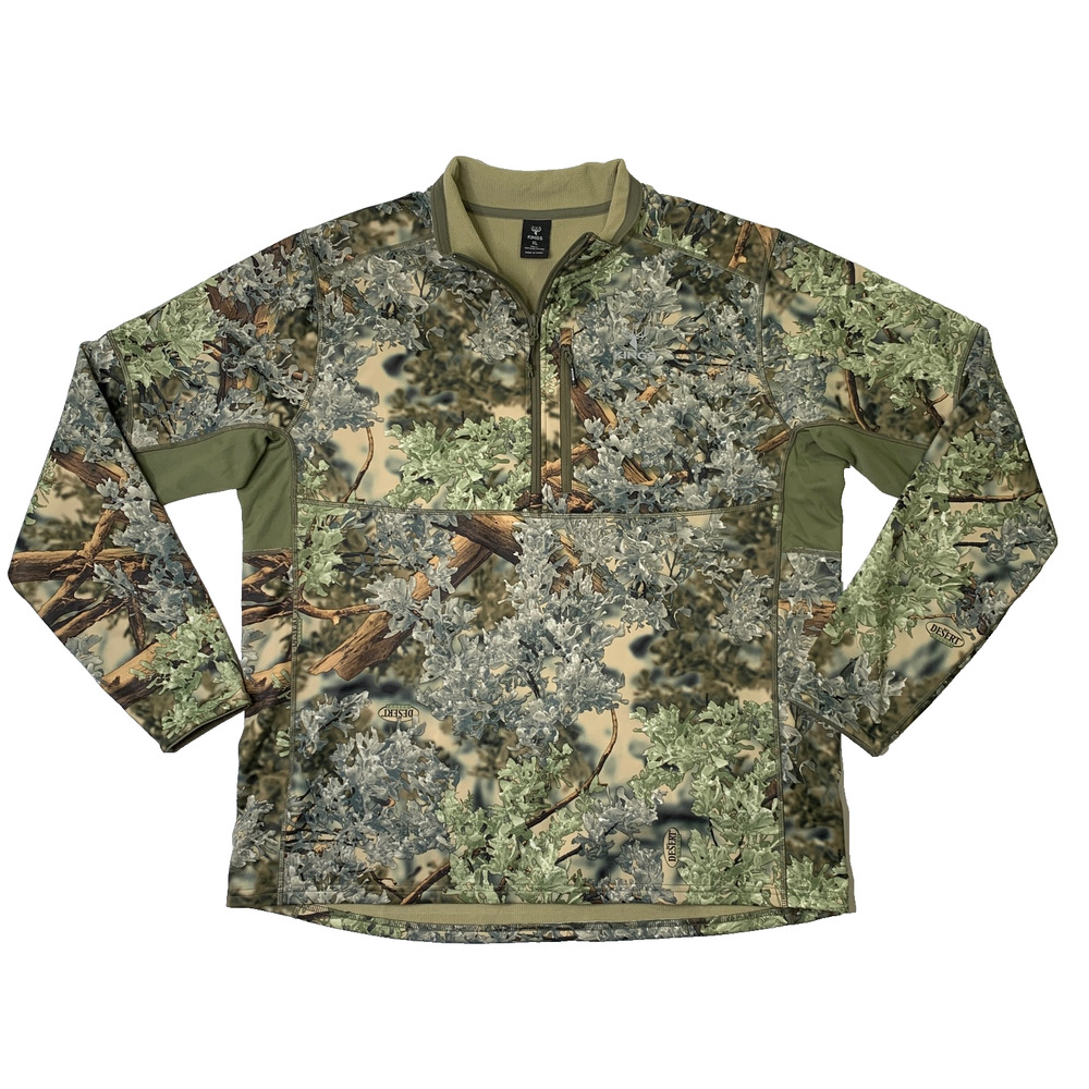 Kings Camo Shirt Mens XL Desert Shadow Hunter Series Quarter Zip Fleece Pullover